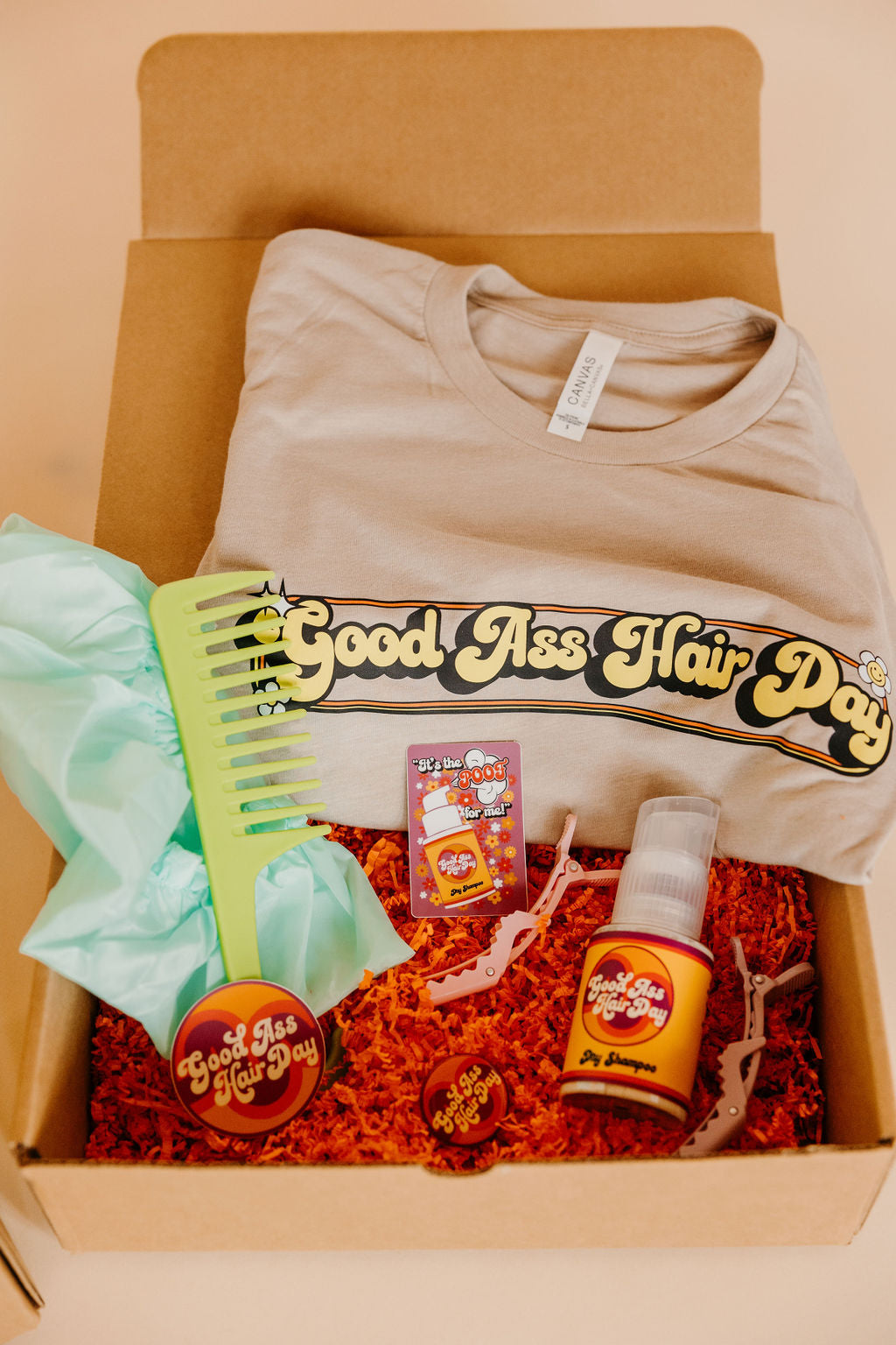 Good Ass Hair Day Gift Box- Choose T Shirt Size