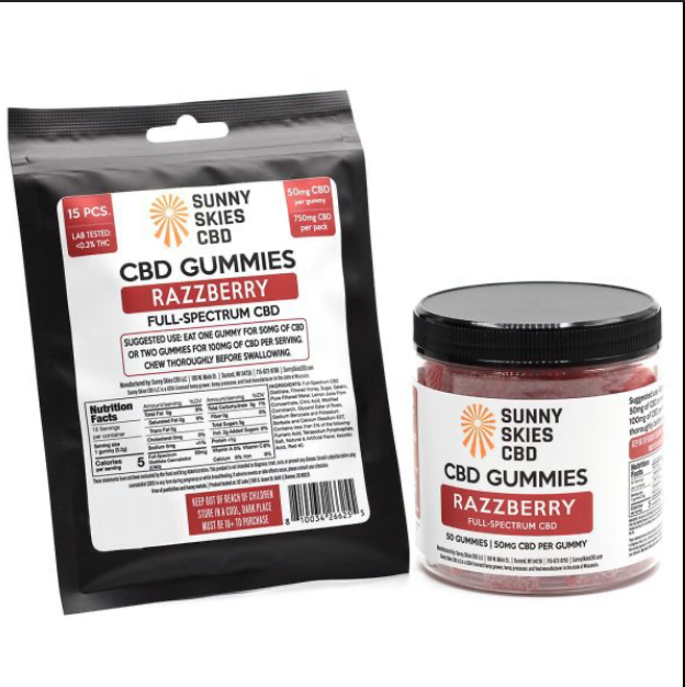 CBD Raspberry Gummies - 15 pack